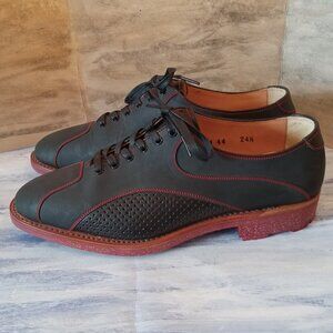 Scotch Grain Hirokawa  Black suede with Red Stitching Oxford Shoe Men size 8